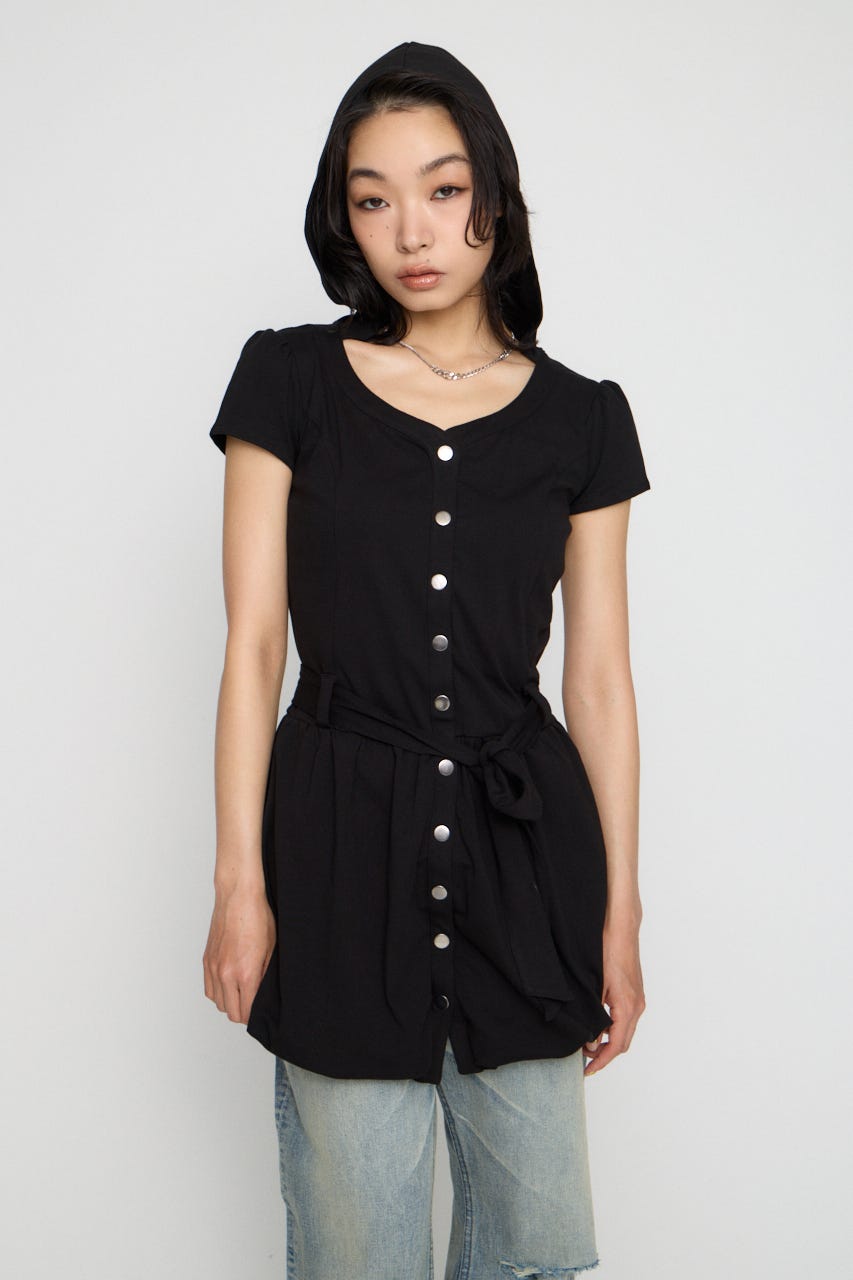 PUFF SLEEVE BALLOON ミニワンピース BLK M
