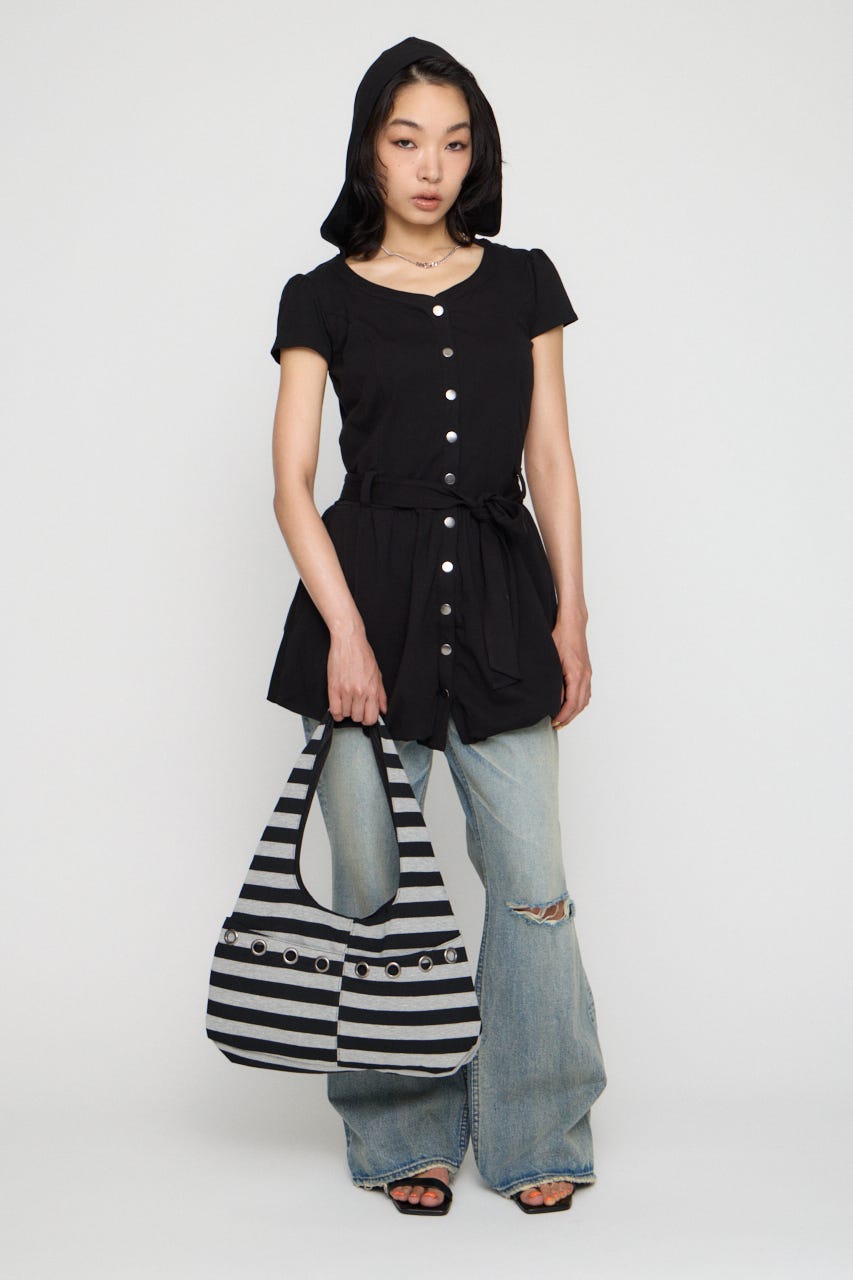 PUFF SLEEVE BALLOON ミニワンピース BLK M