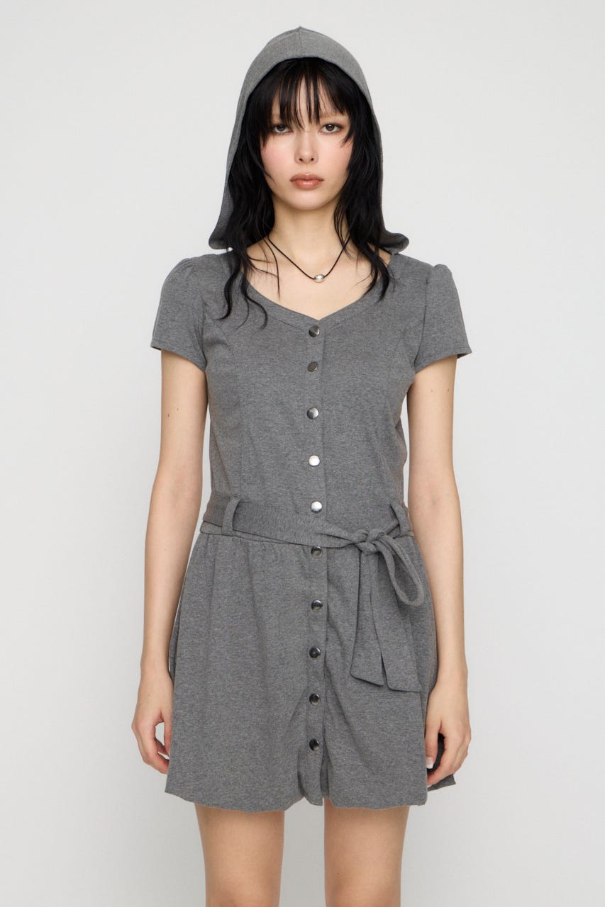 PUFF SLEEVE BALLOON ミニワンピース T.GRY S