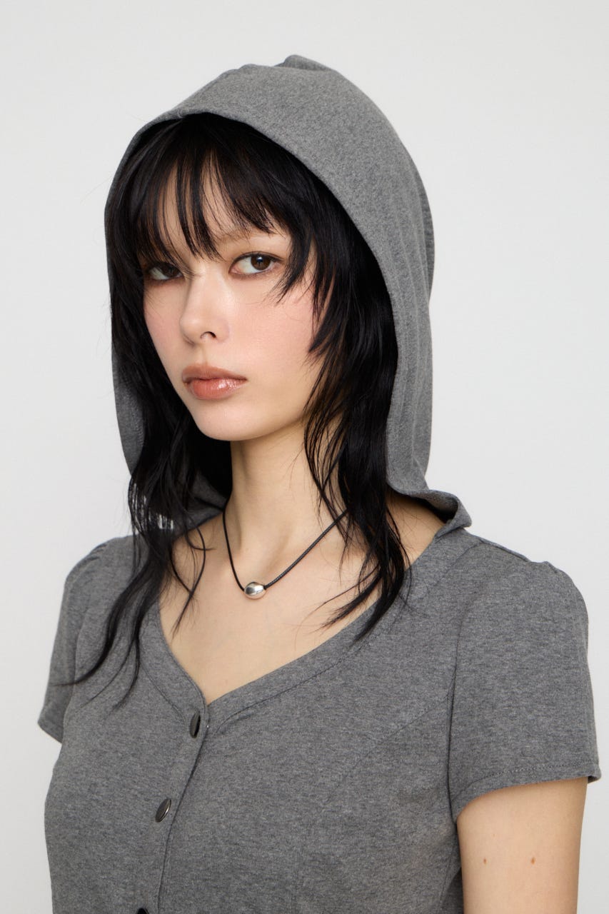PUFF SLEEVE BALLOON ミニワンピース T.GRY S