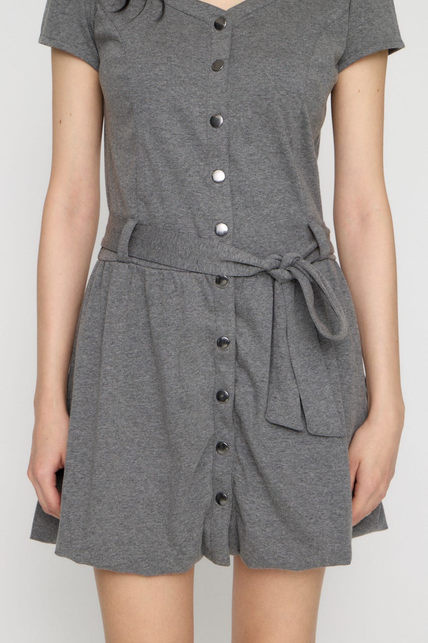 PUFF SLEEVE BALLOON ミニワンピース T.GRY S