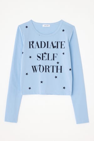 STAR LETTERING PRINT トップス