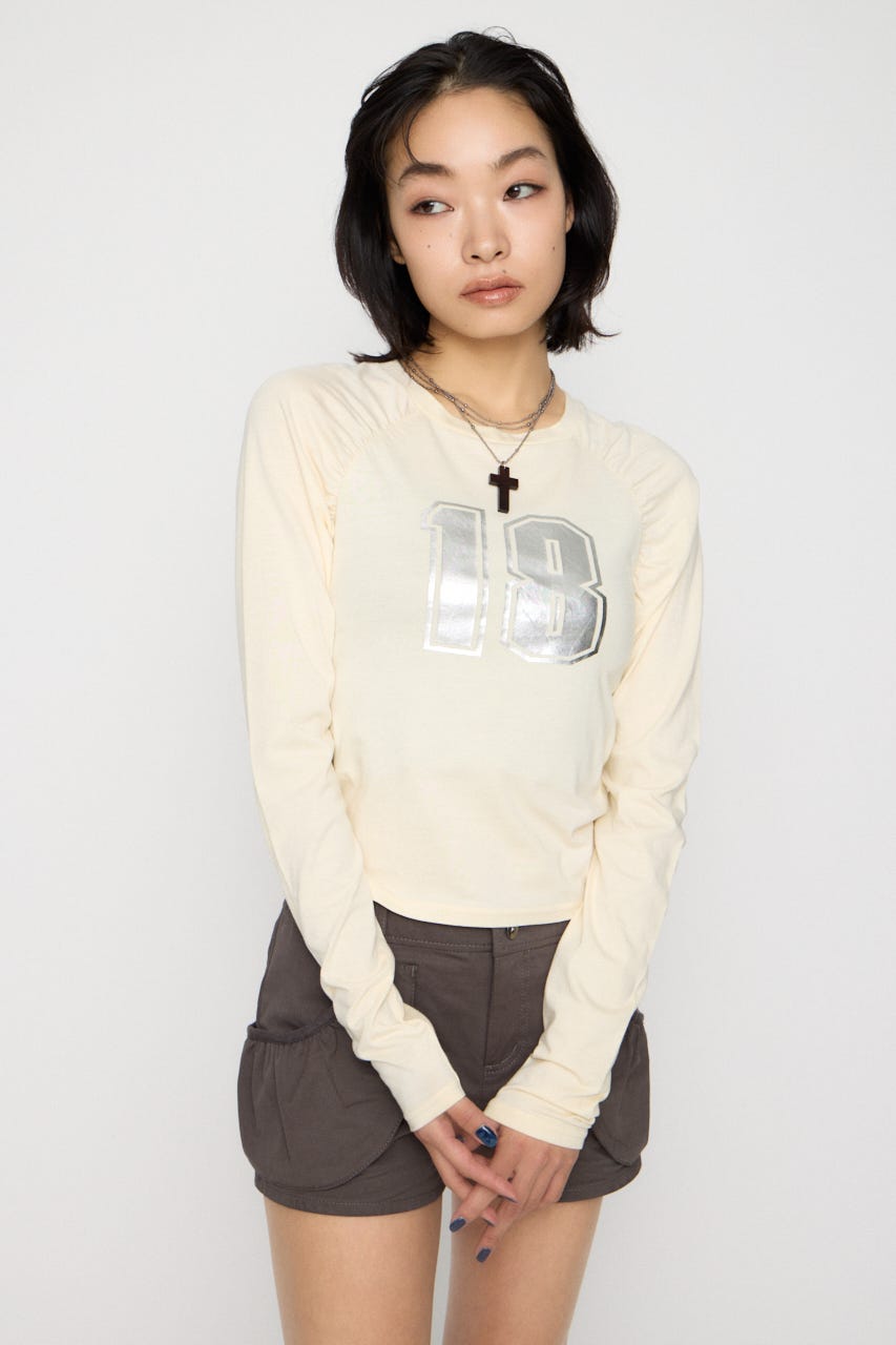 PUFF SLEEVE NUMBER トップス IVOY FREE