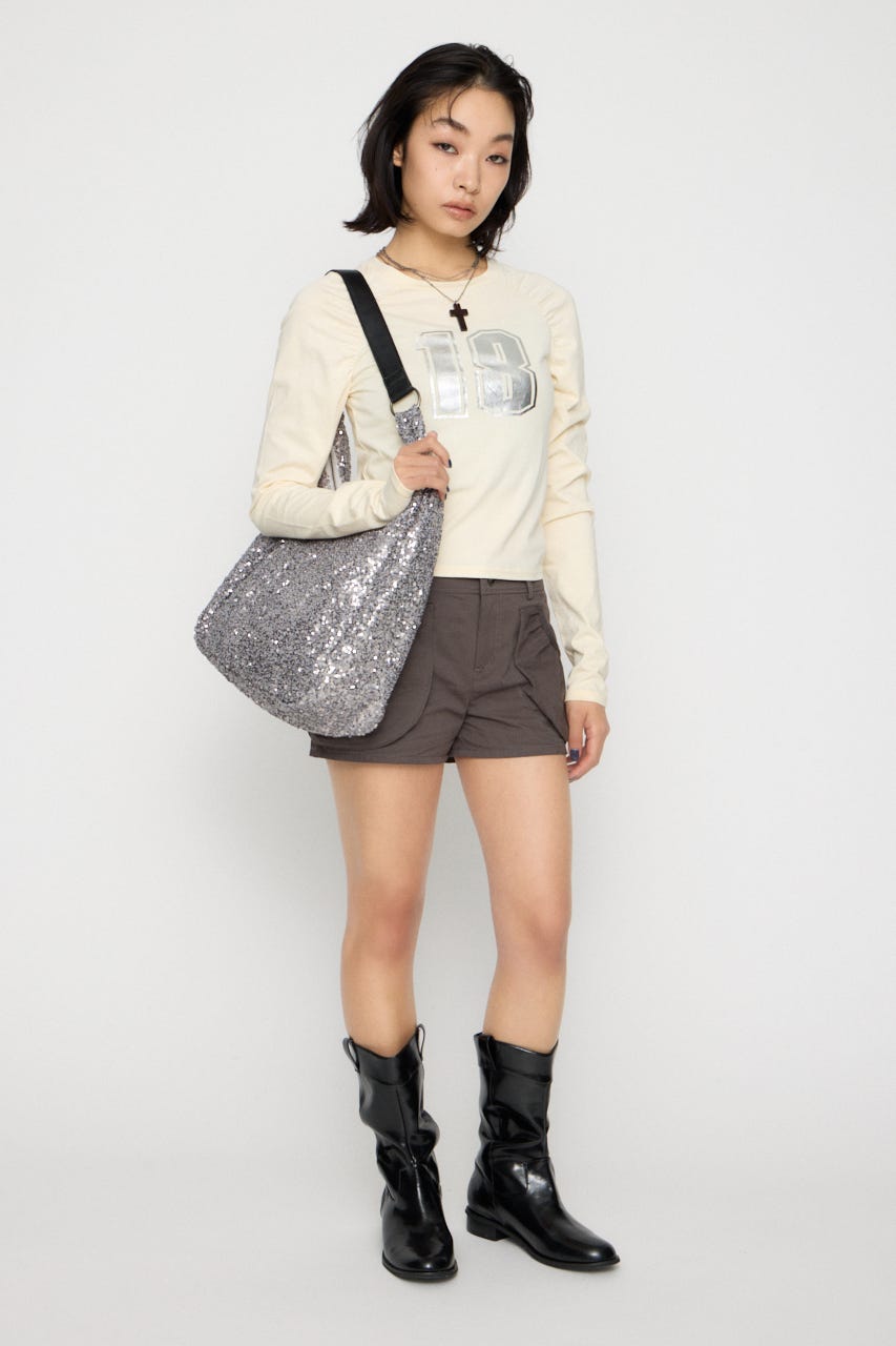 PUFF SLEEVE NUMBER トップス IVOY FREE