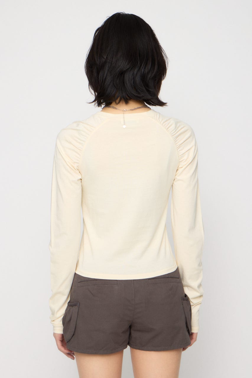 PUFF SLEEVE NUMBER トップス IVOY FREE