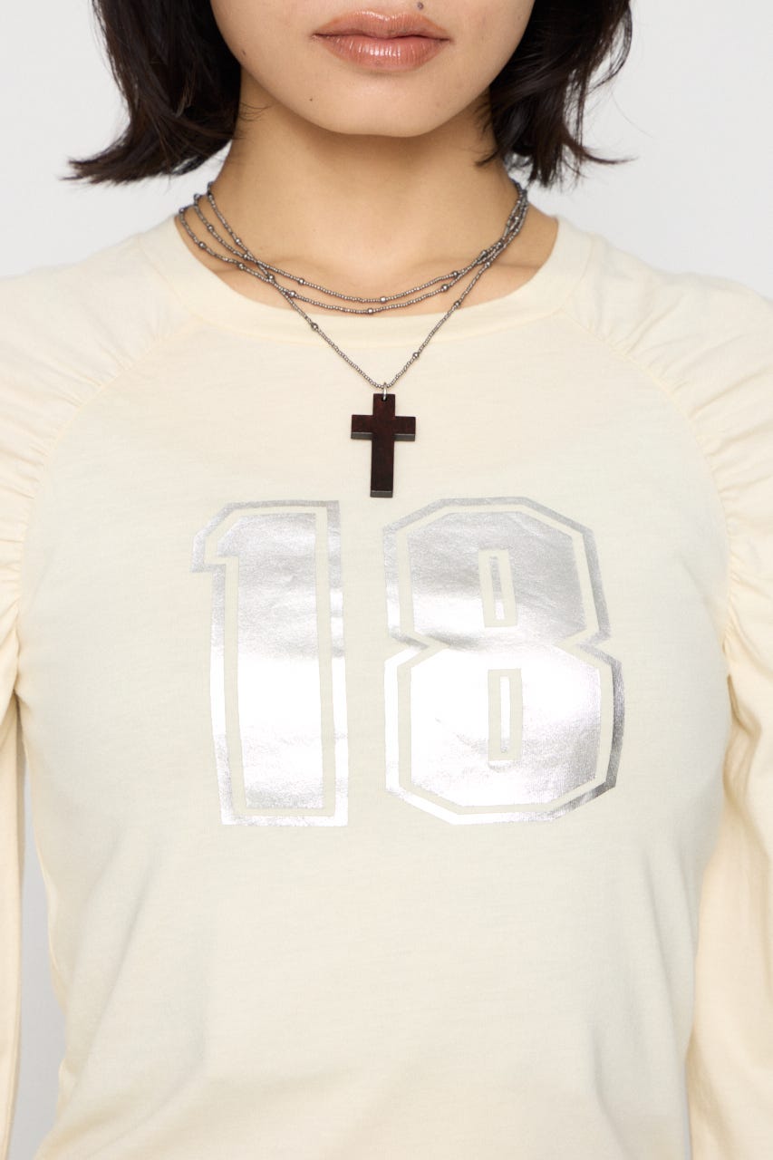 PUFF SLEEVE NUMBER トップス IVOY FREE