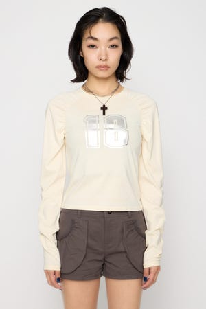 PUFF SLEEVE NUMBER トップス