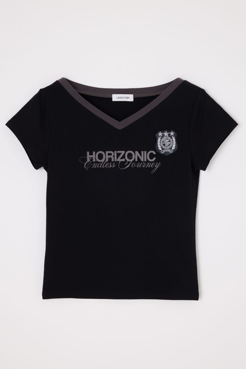 WAPPEN PRINT CUT トップス BLK FREE