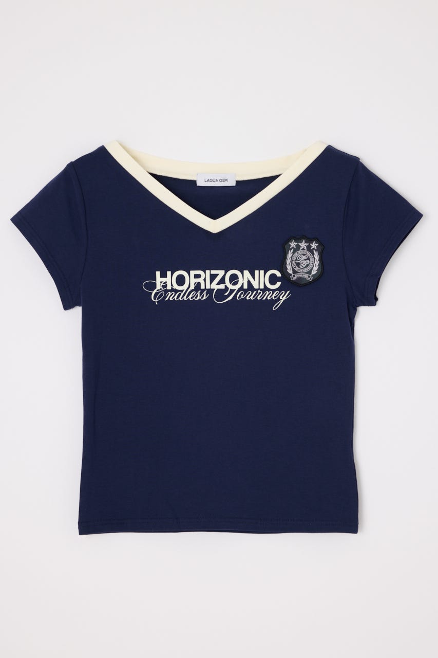 WAPPEN PRINT CUT トップス NVY FREE