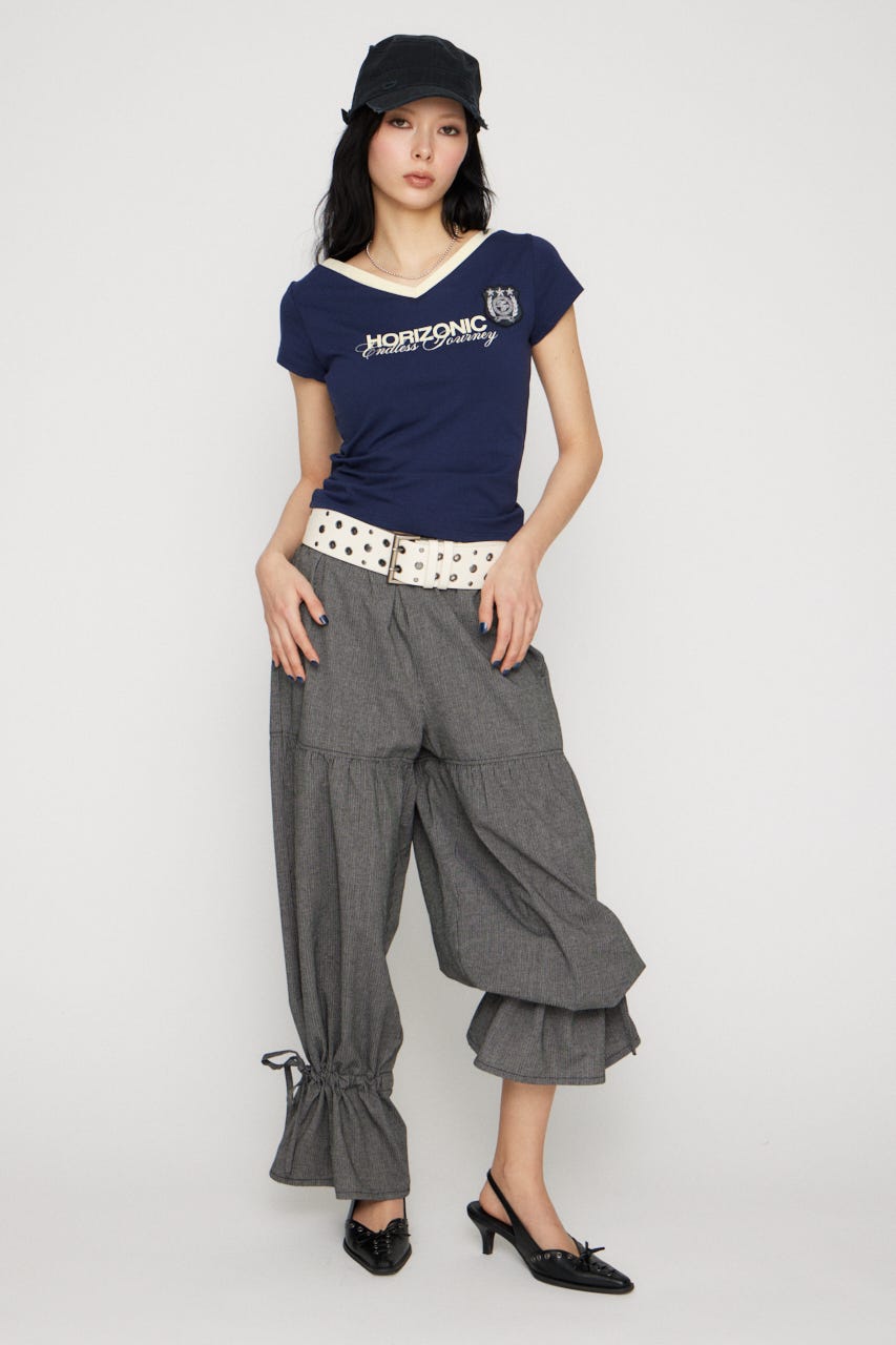 WAPPEN PRINT CUT トップス NVY FREE