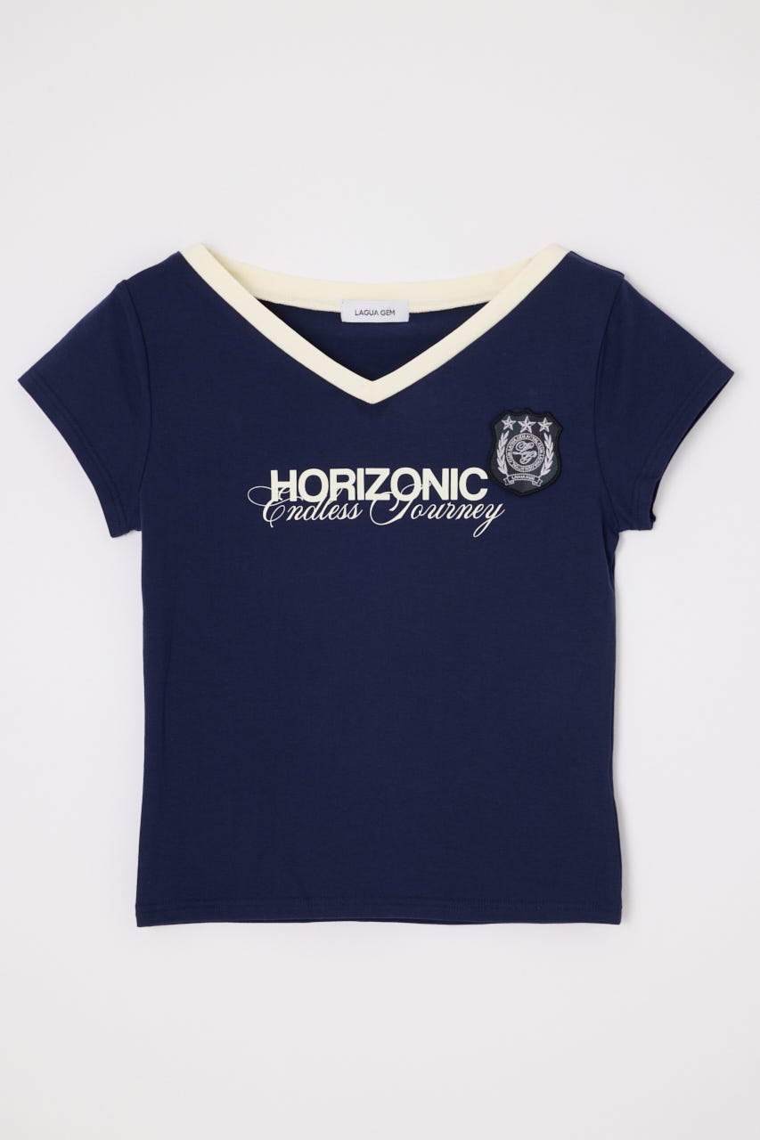 WAPPEN PRINT CUT トップス NVY FREE