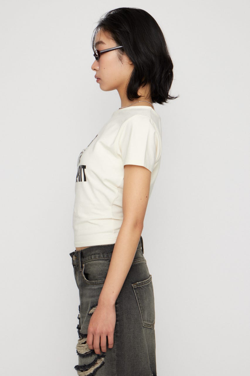 SHOULDER RIBBON PRINT トップス IVOY FREE