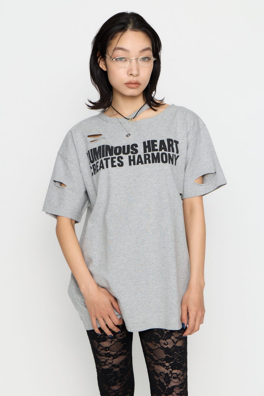 CRASH LETTER OVER Tシャツ T.GRY FREE