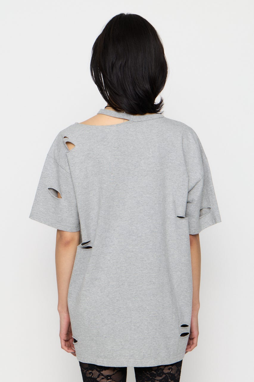 CRASH LETTER OVER Tシャツ T.GRY FREE