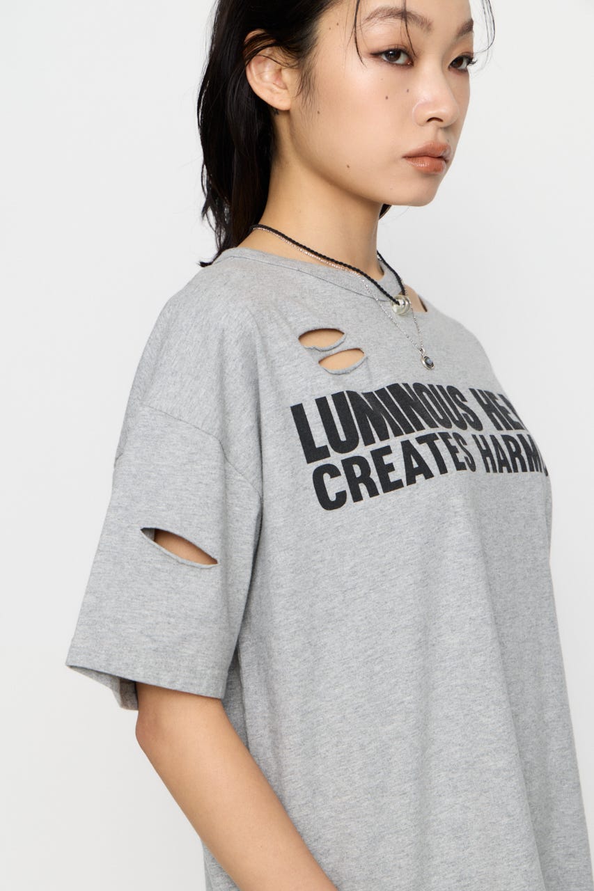 CRASH LETTER OVER Tシャツ T.GRY FREE