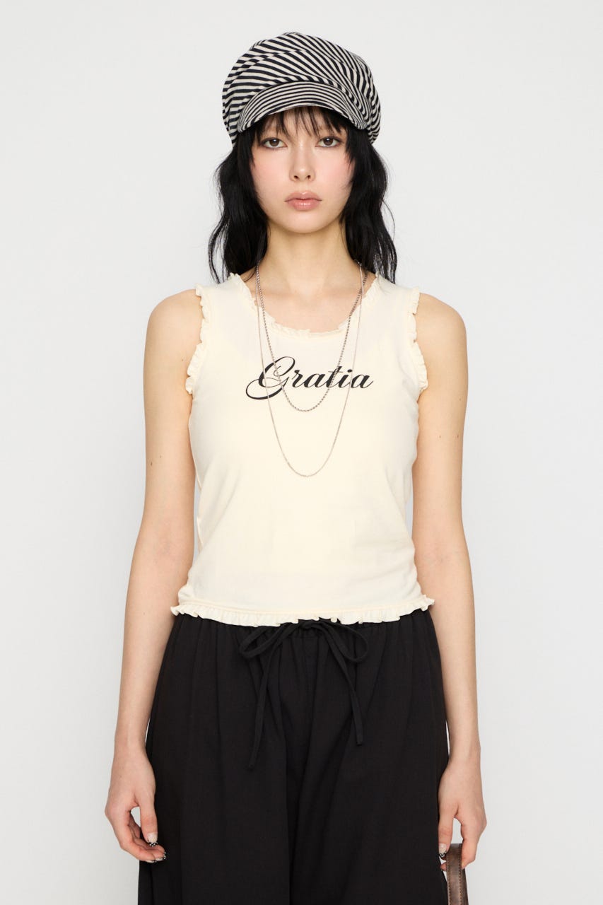FRILL PRINT タンクトップ