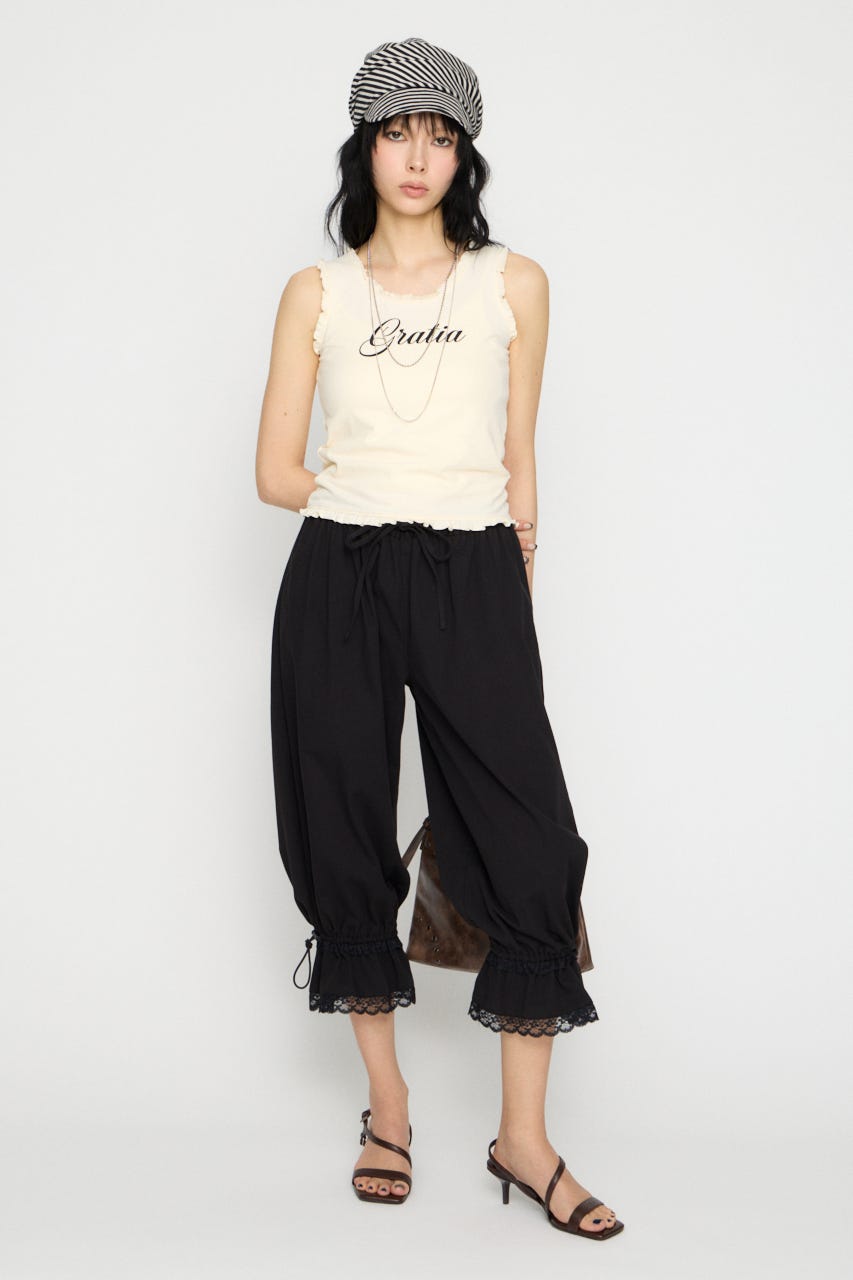 FRILL PRINT タンクトップ IVOY FREE