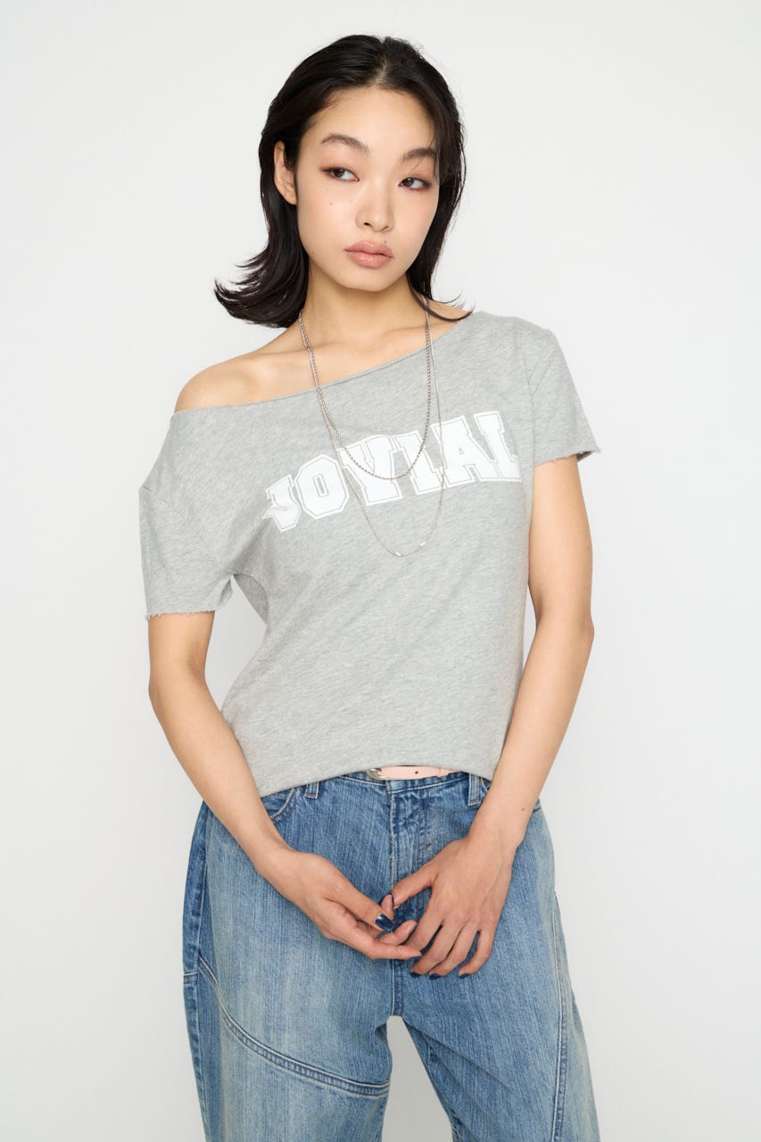 LOOSEY PRINT CUT トップス T.GRY FREE
