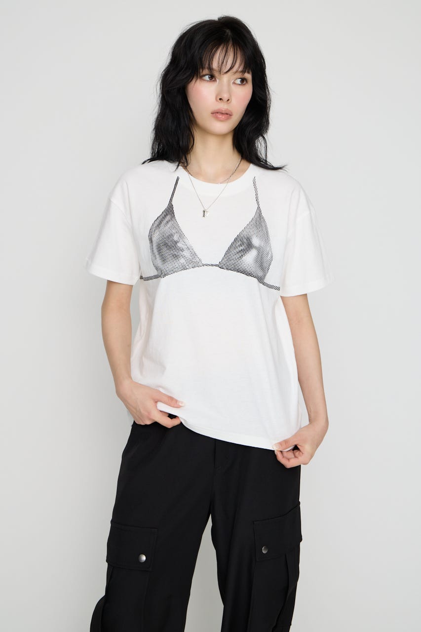 HALFTONE BRA トップス WHT FREE