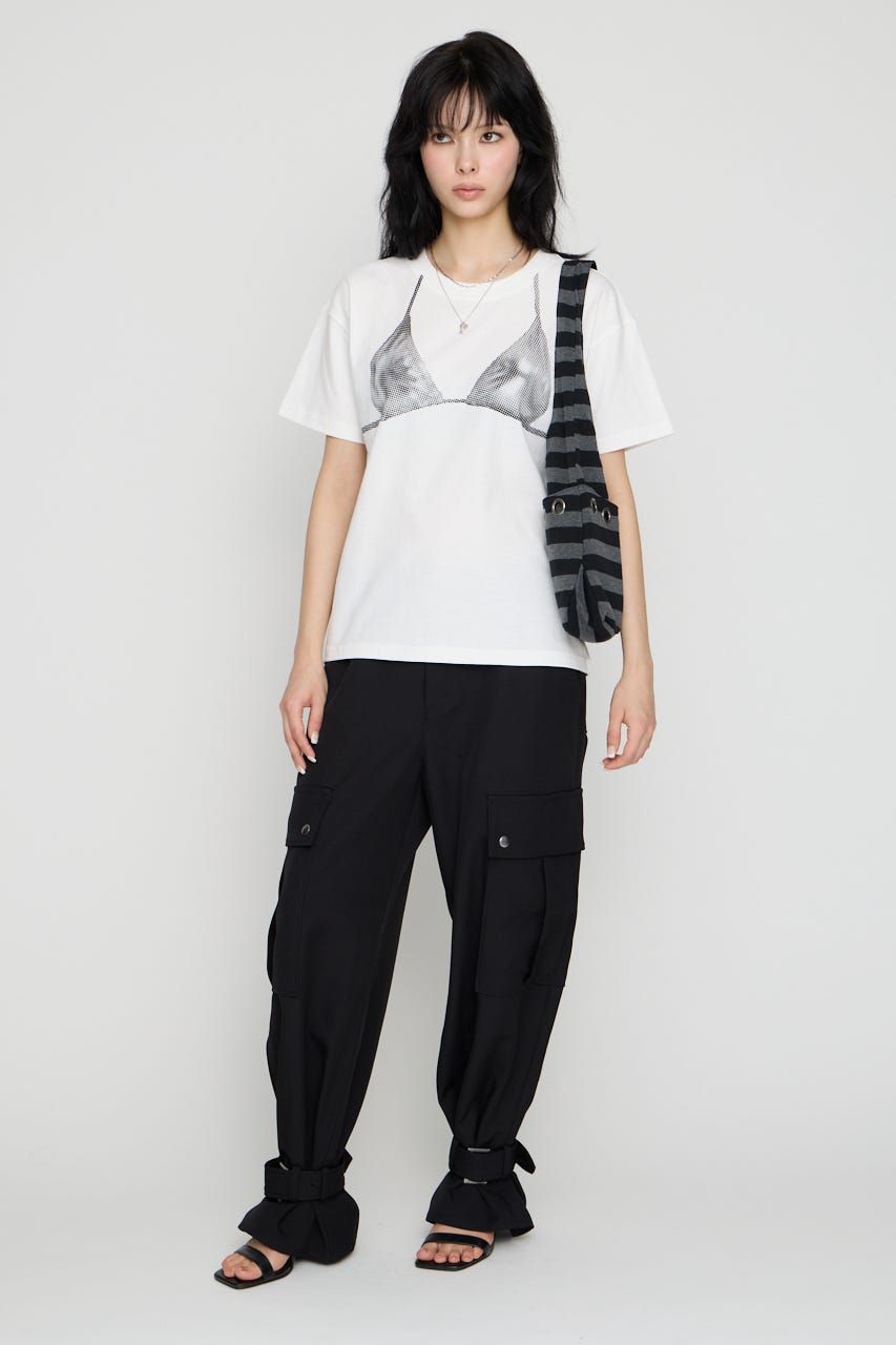 HALFTONE BRA トップス WHT FREE