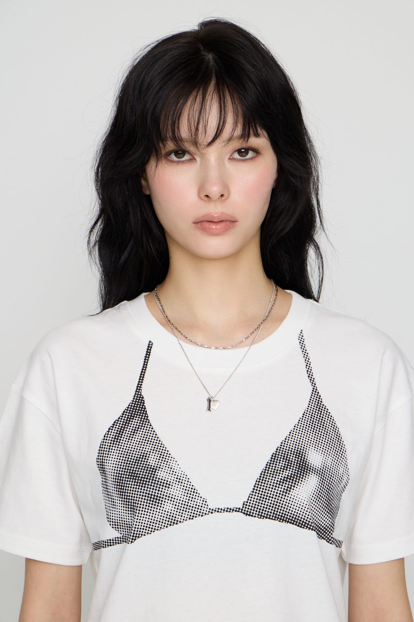 HALFTONE BRA トップス WHT FREE