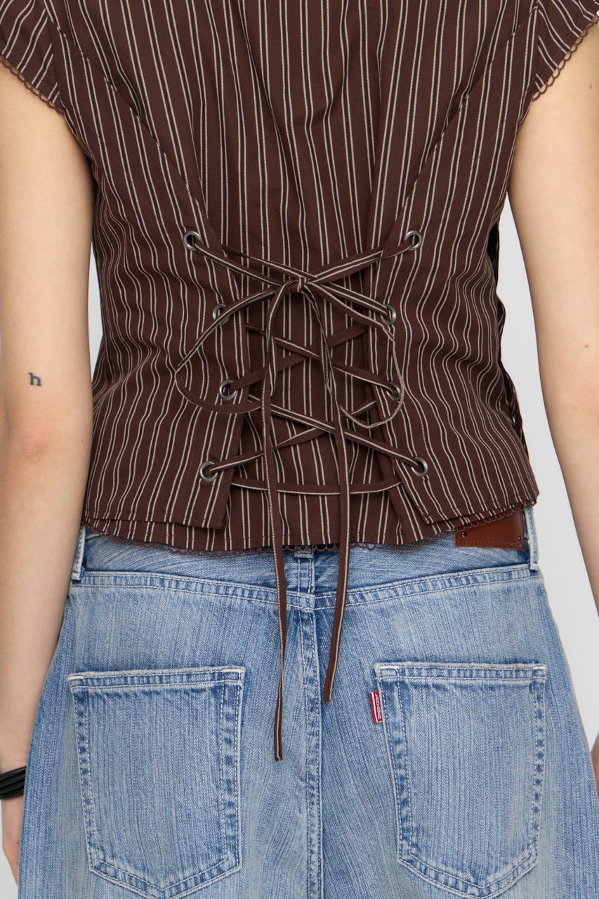 LILI×LAGUA BACK LACE UP トップス BRN FREE