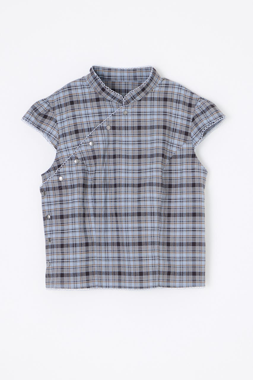 LILI×LAGUA BACK LACE UP トップス L/BLU FREE