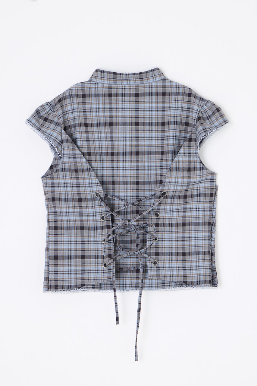 LILI×LAGUA BACK LACE UP トップス L/BLU FREE