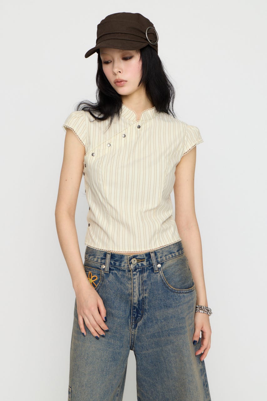 LILI×LAGUA BACK LACE UP トップス YEL FREE