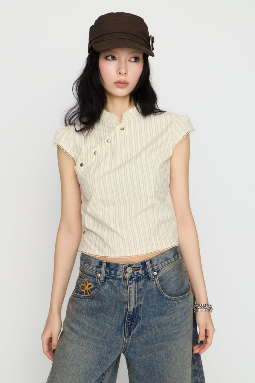 LILI×LAGUA BACK LACE UP トップス YEL FREE