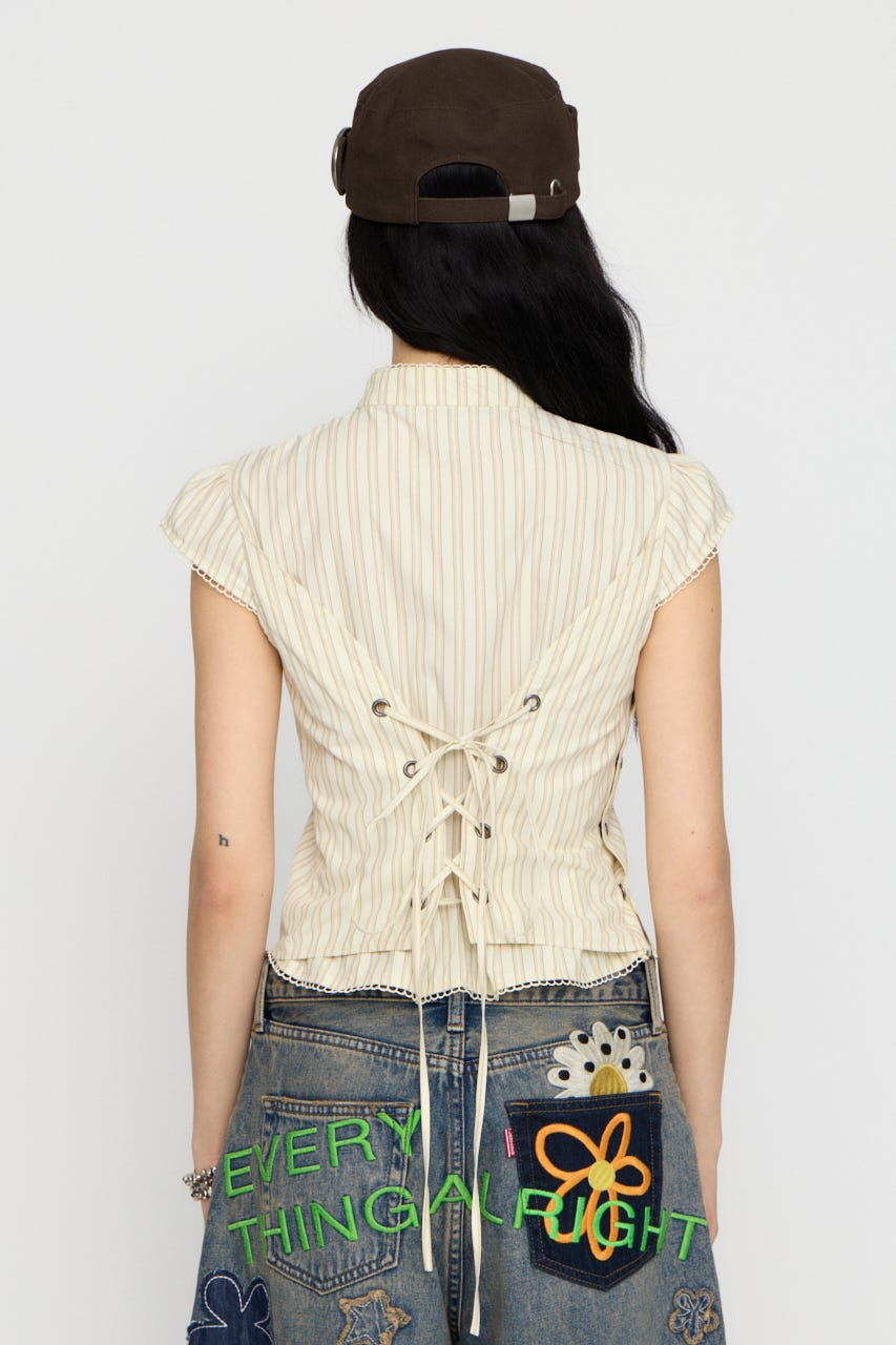 LILI×LAGUA BACK LACE UP トップス YEL FREE