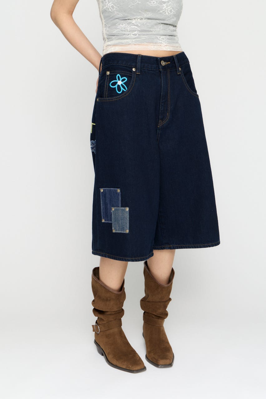 LILI×LAGUA HALF デニム BLU S