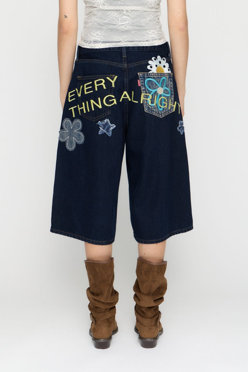 LILI×LAGUA HALF デニム BLU S