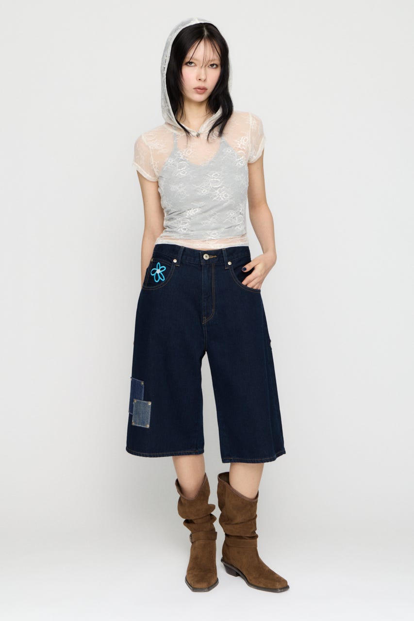 LILI×LAGUA HALF デニム BLU S