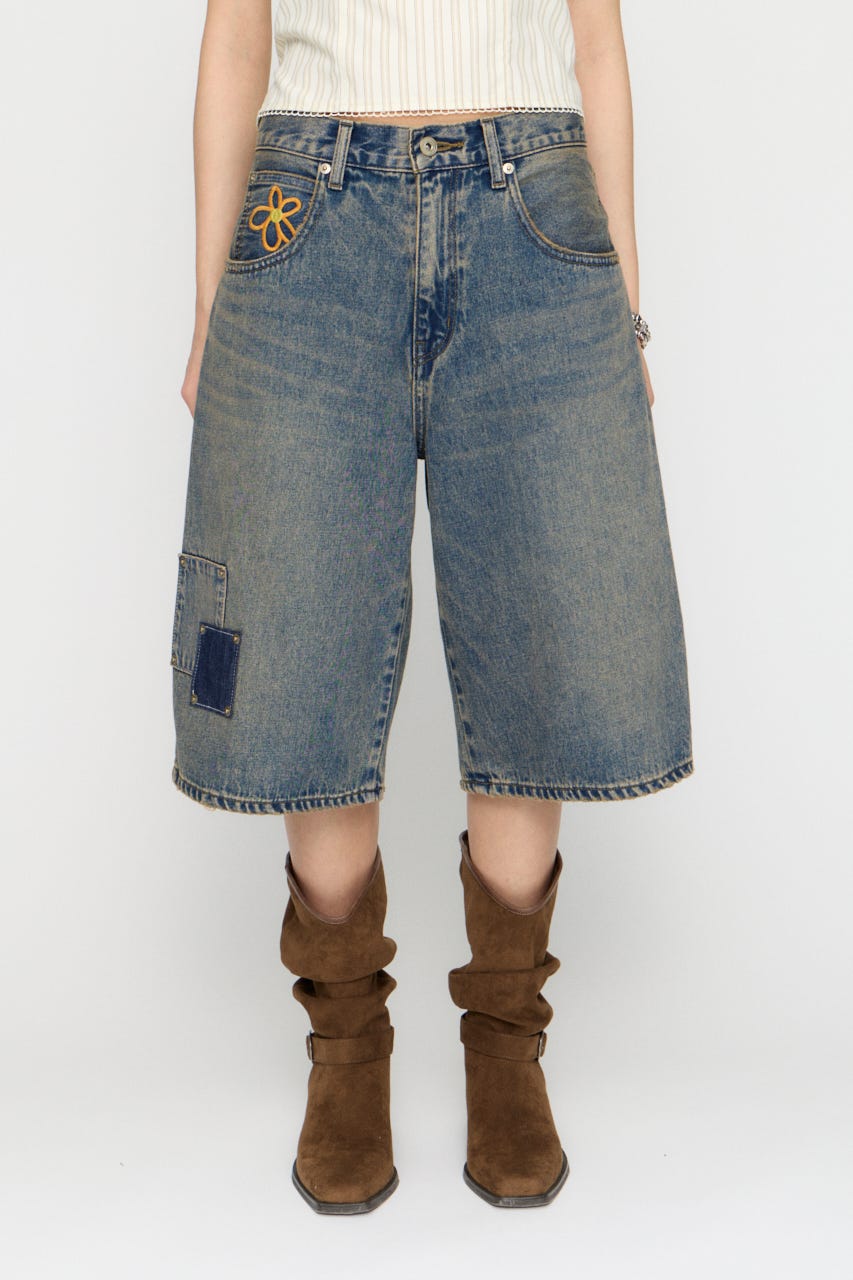 LILI×LAGUA HALF デニム L/BLU S