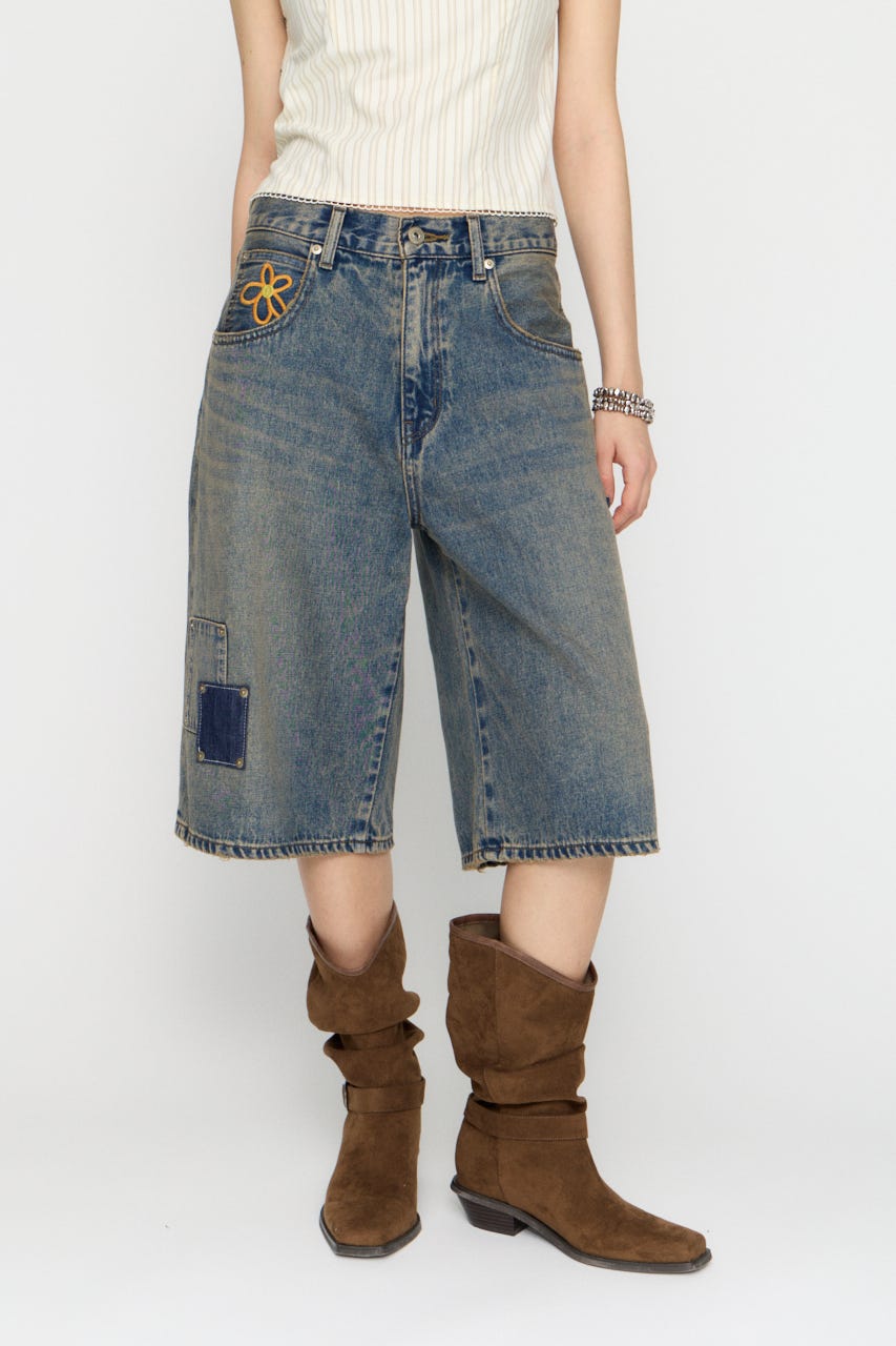 LILI×LAGUA HALF デニム L/BLU S