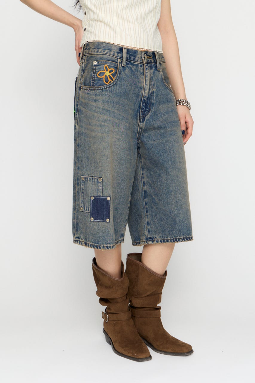 LILI×LAGUA HALF デニム L/BLU S