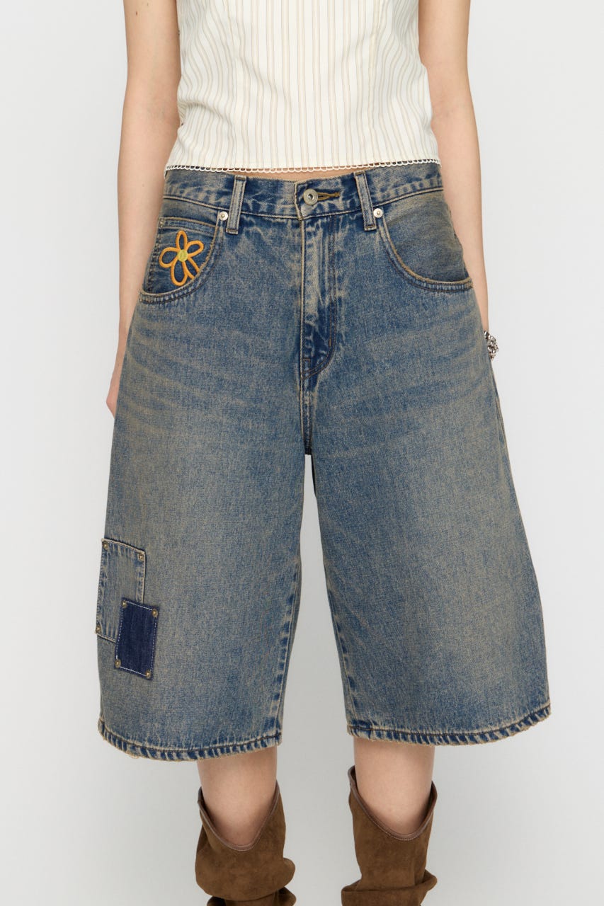 LILI×LAGUA HALF デニム L/BLU S