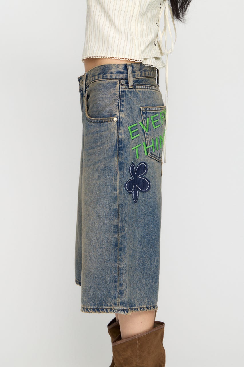 LILI×LAGUA HALF デニム L/BLU S