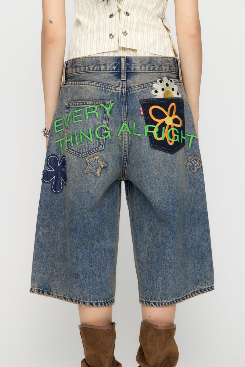 LILI×LAGUA HALF デニム L/BLU S