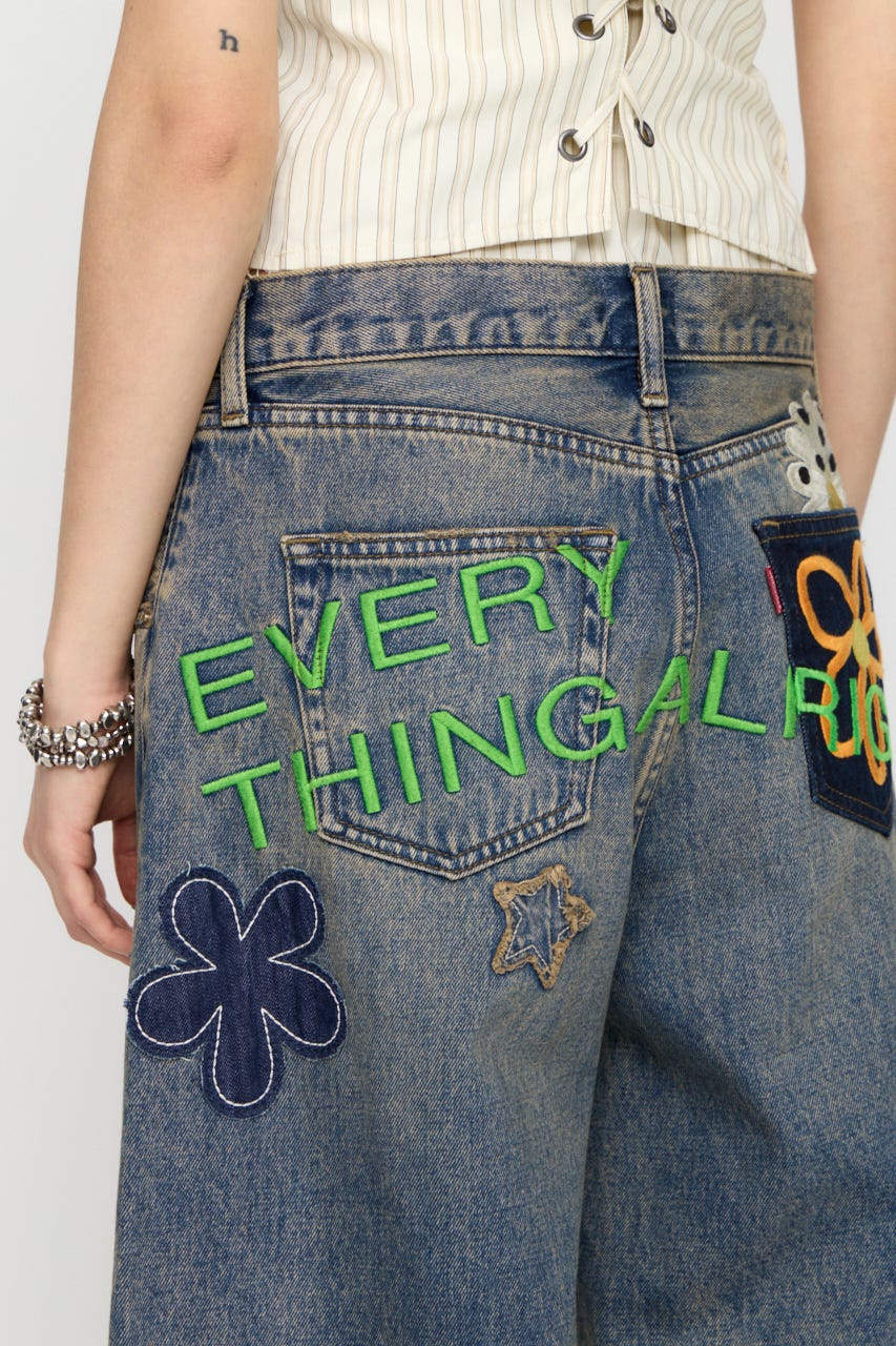 LILI×LAGUA HALF デニム L/BLU S