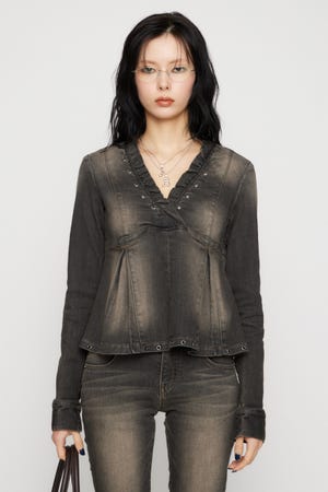 EYELET POINT DENIM チュニック