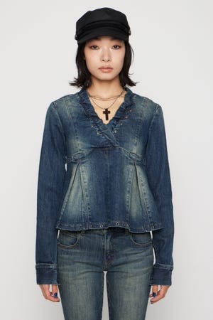 EYELET POINT DENIM チュニック