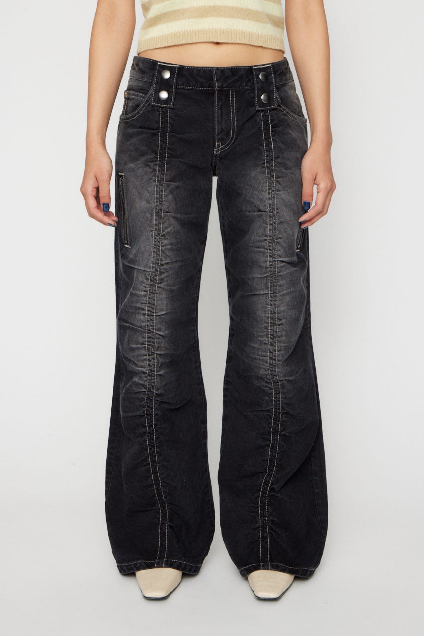 FRONT GATHER デニム BLK 26inch