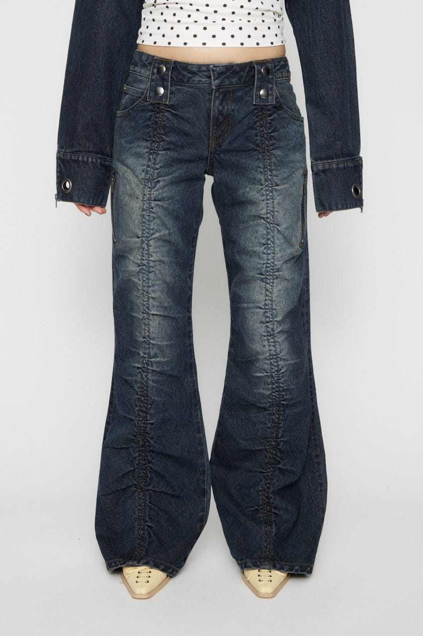 FRONT GATHER デニム BLU 25inch