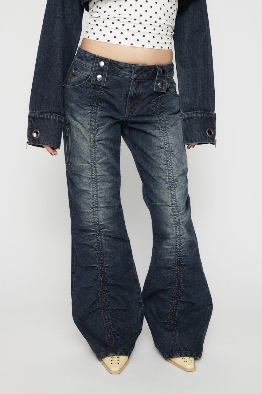 FRONT GATHER デニム BLU 25inch