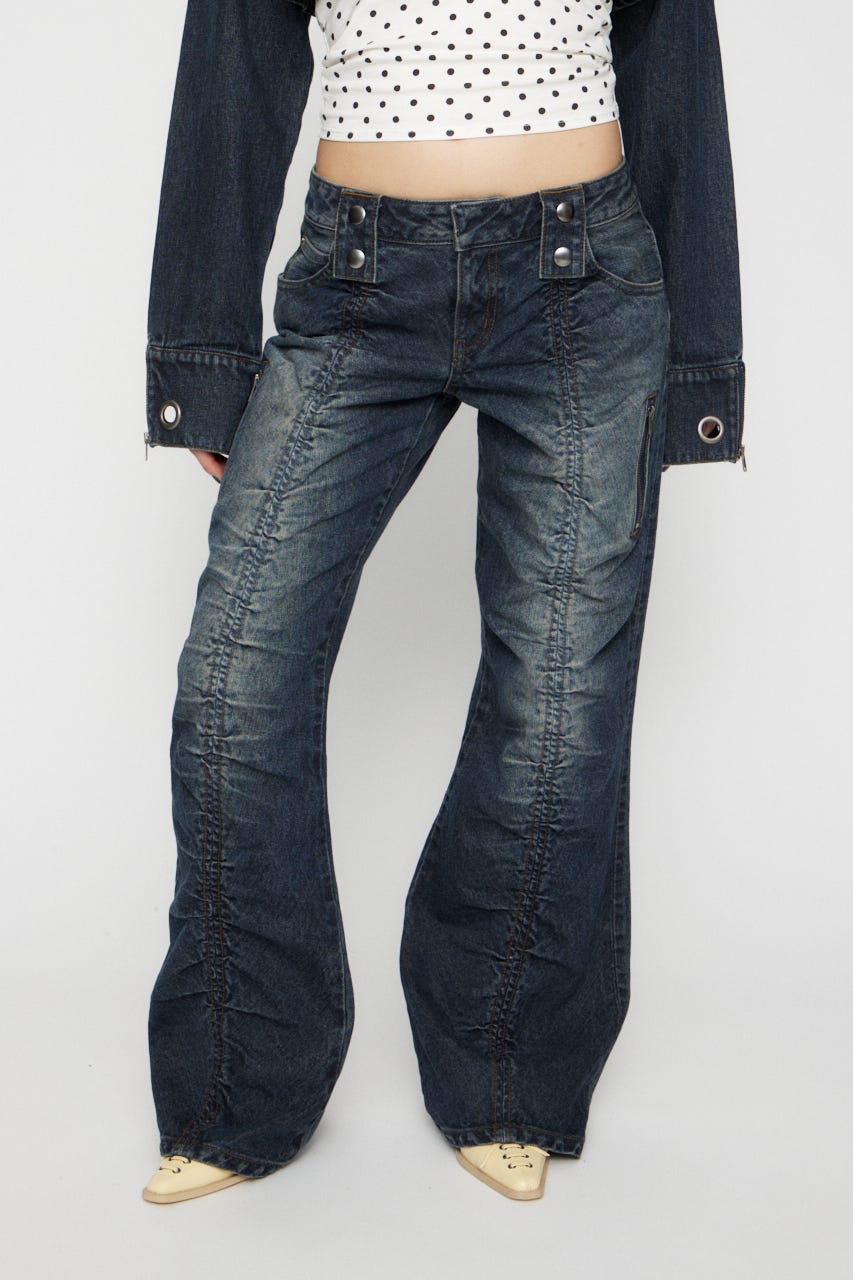 FRONT GATHER デニム BLU 25inch