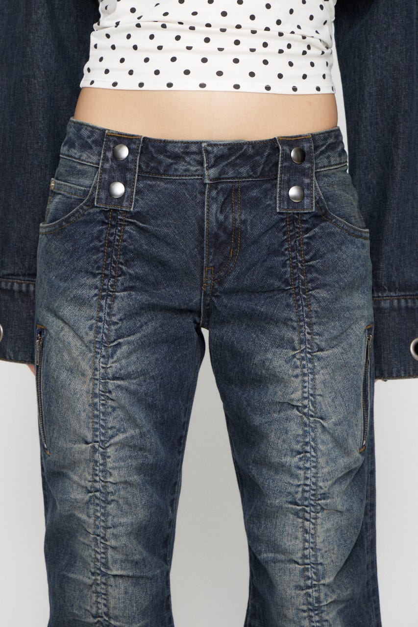 FRONT GATHER デニム BLU 25inch