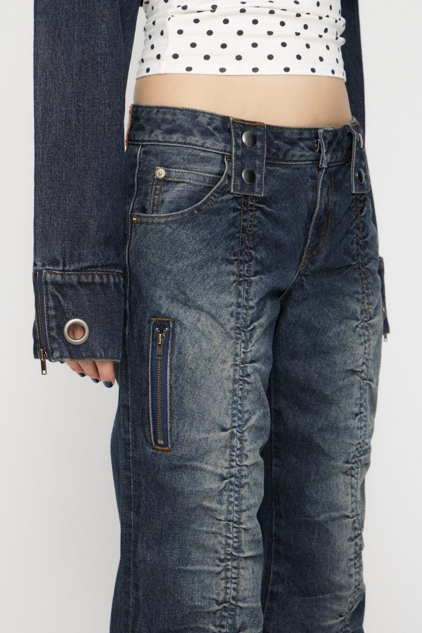 FRONT GATHER デニム BLU 25inch