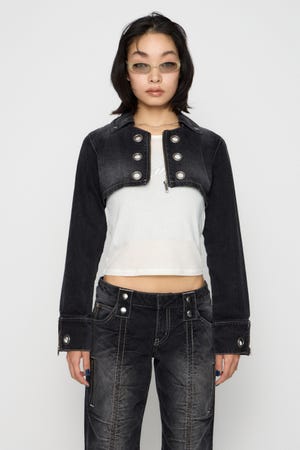 CROPPED EYELET DENIM ジャケット